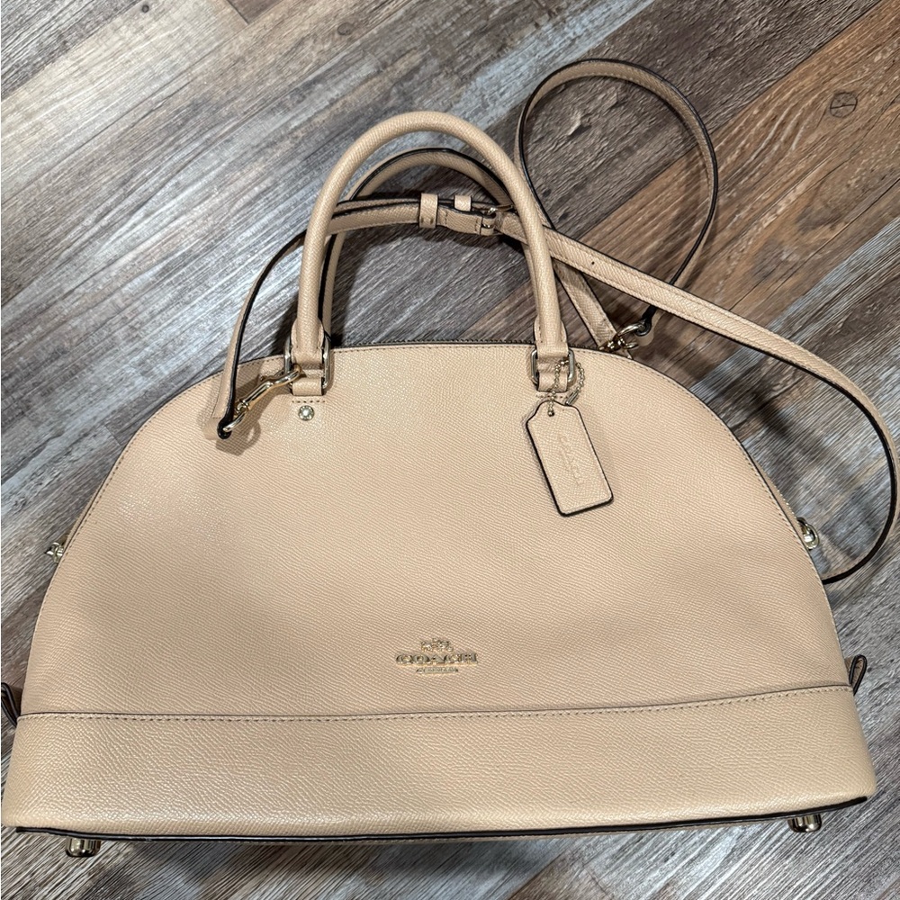 Coach Sierra Pebble Leather Tan Large Satchel - Picture 12 of 16